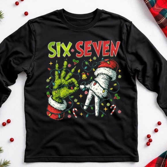67 Grinch T-shirt Funny Christmas T-shirt long sleeve custom, S M L XL white New - Picture 4 of 6